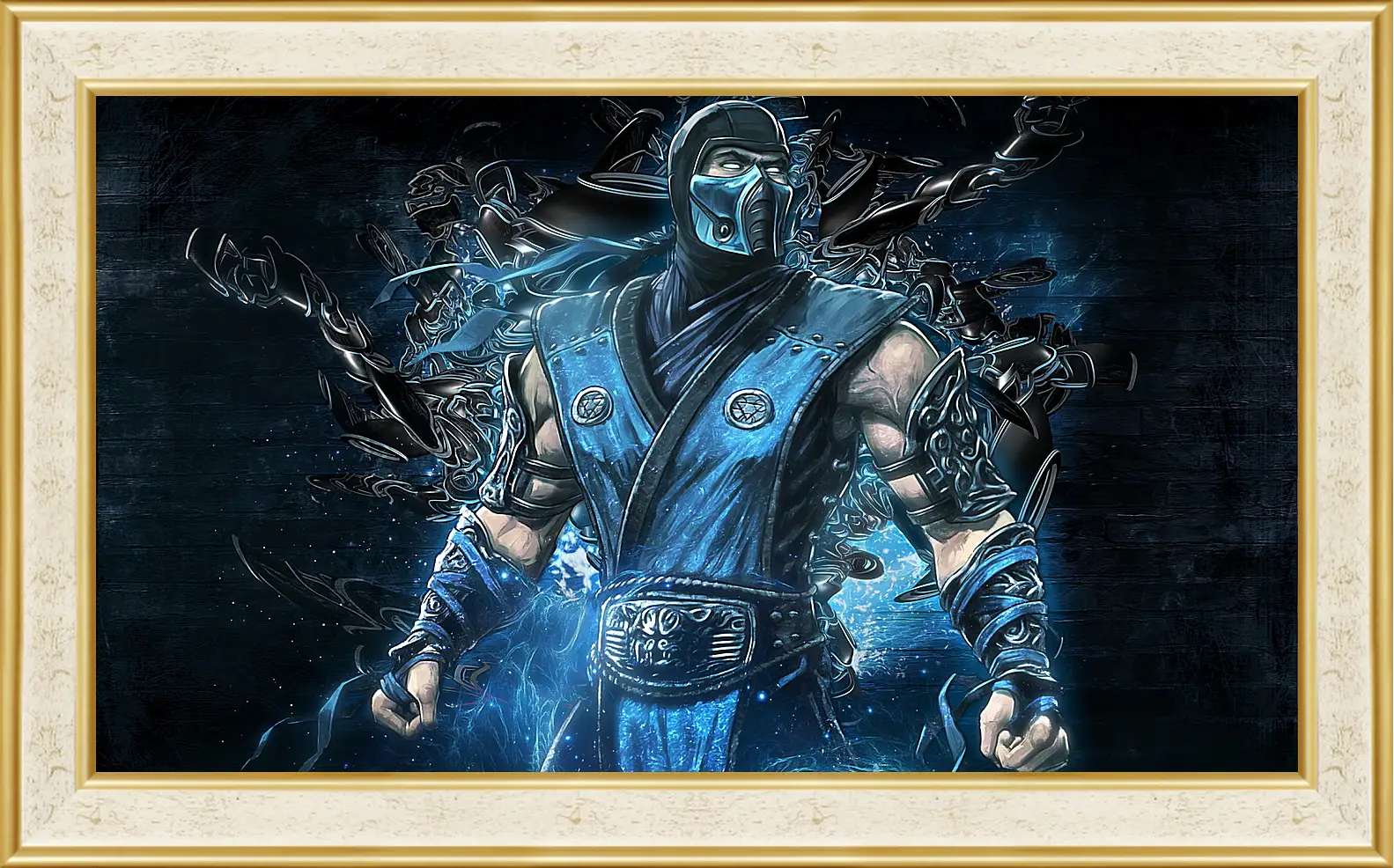 Картина в раме - mortal kombat, sub zero, art