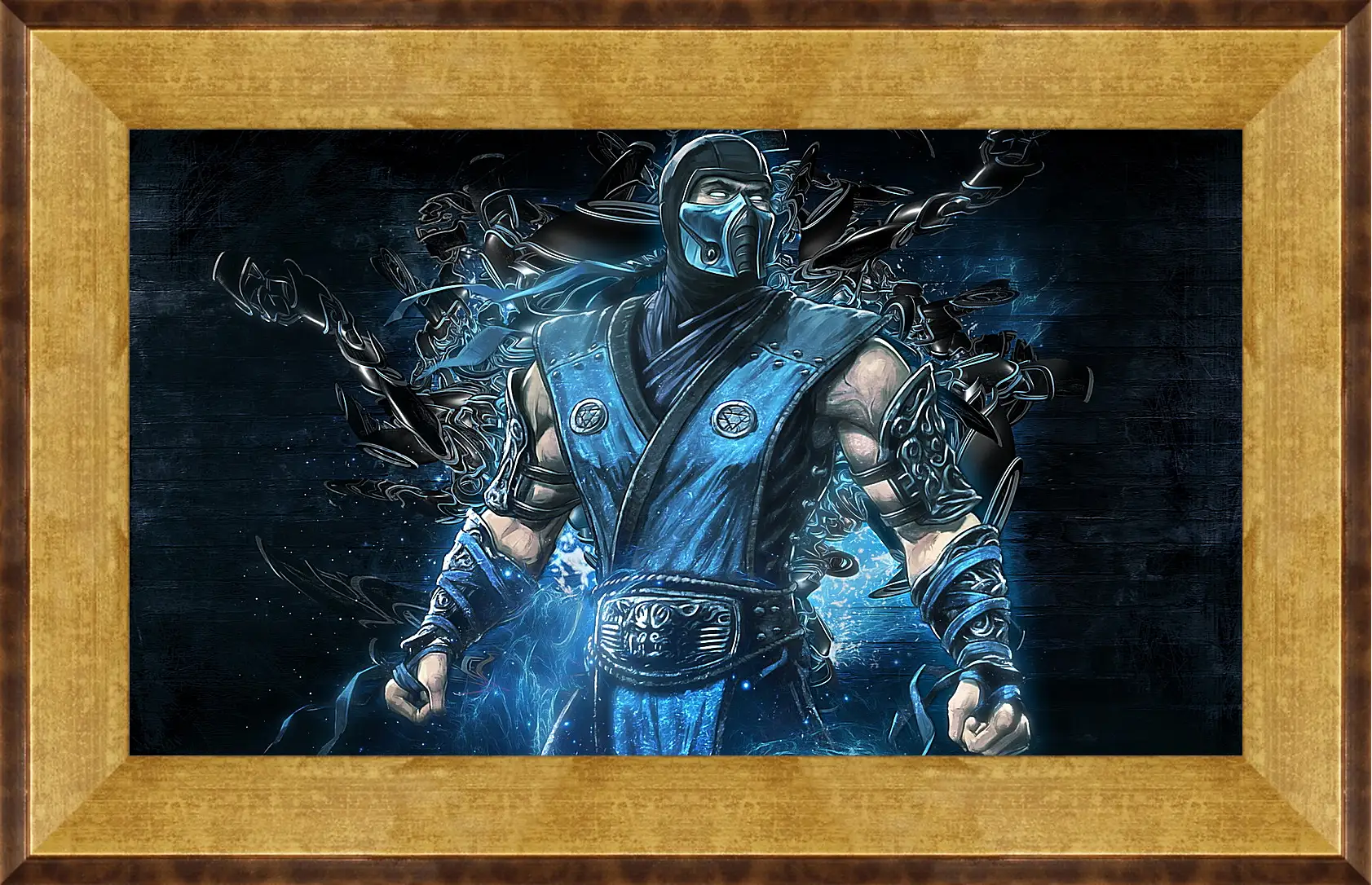 Картина в раме - mortal kombat, sub zero, art