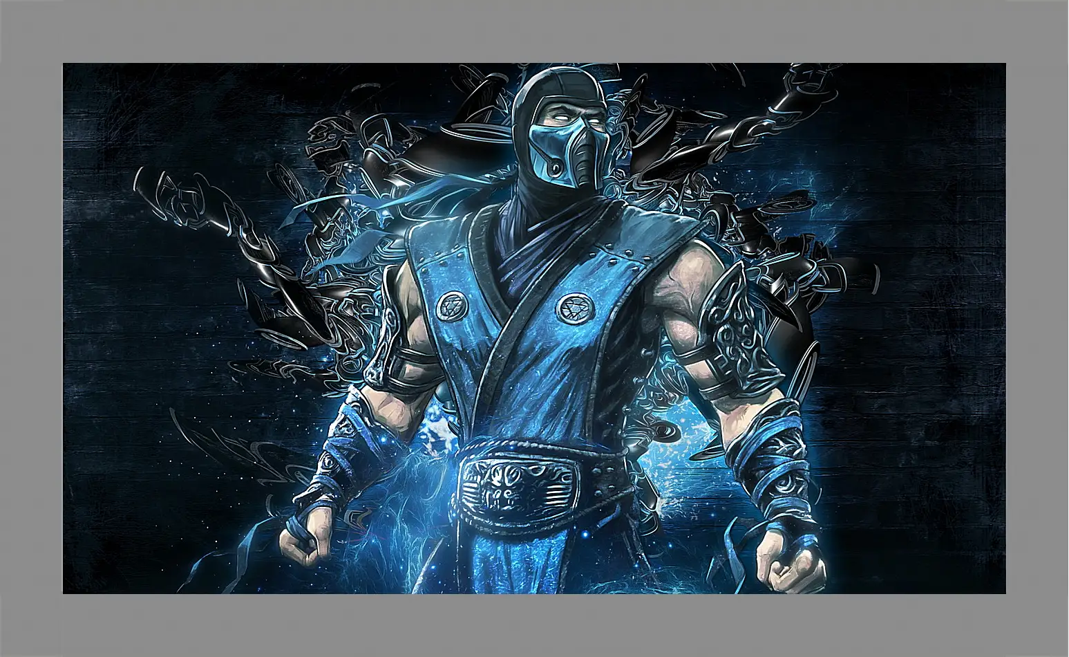 Картина в раме - mortal kombat, sub zero, art