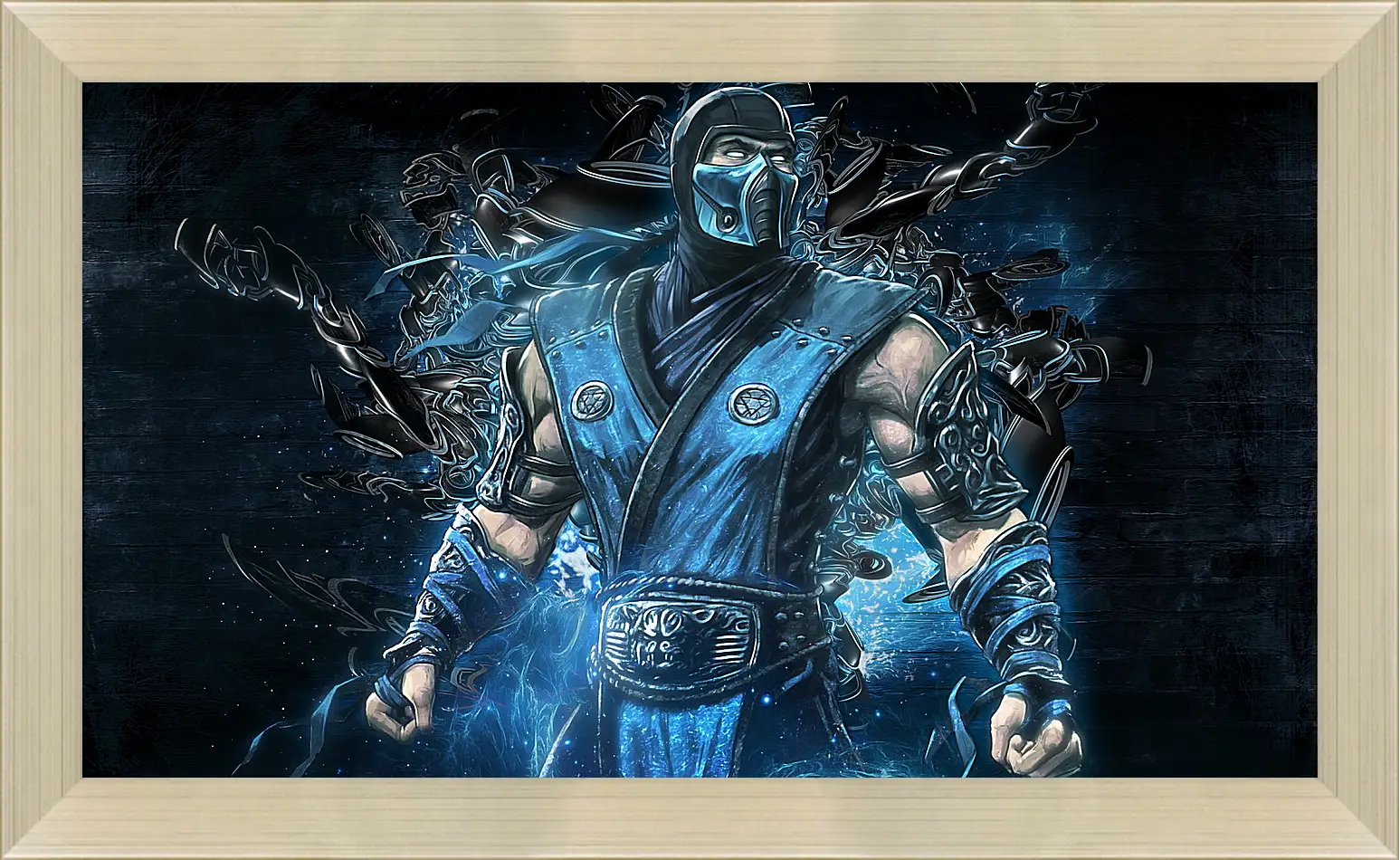 Картина в раме - mortal kombat, sub zero, art