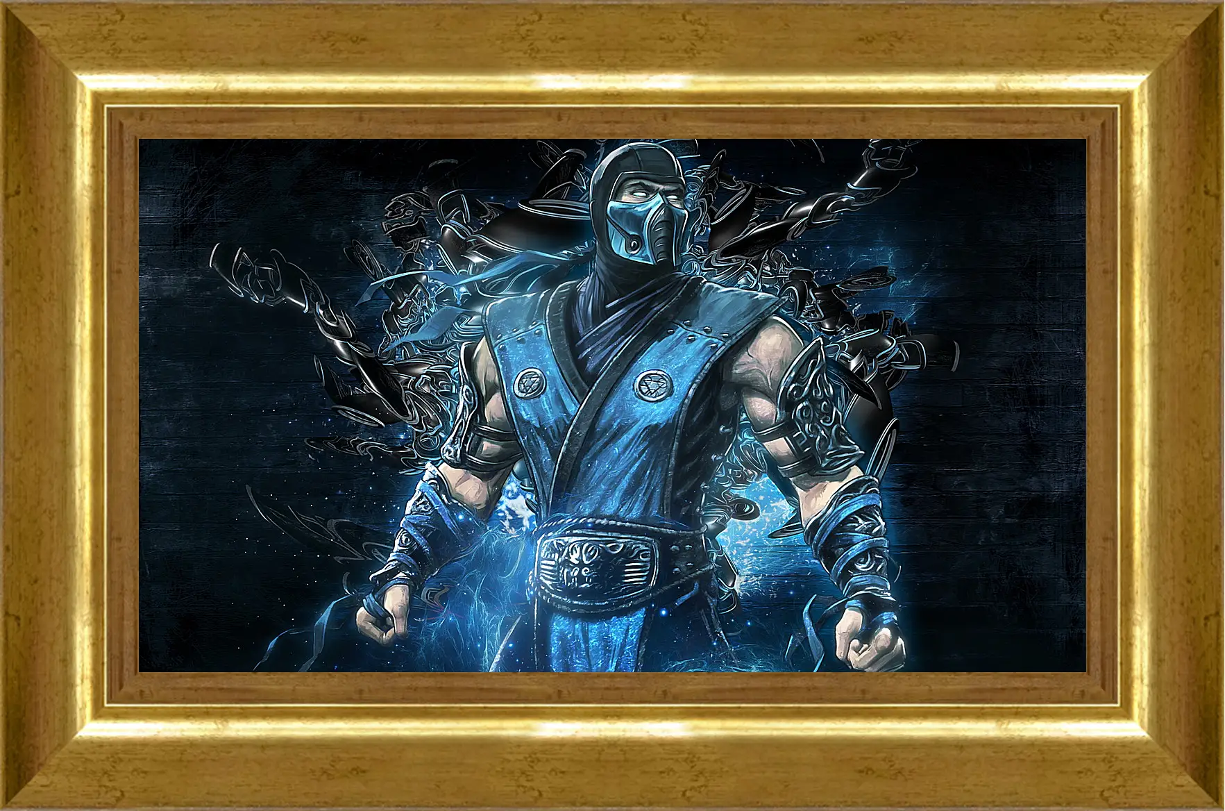 Картина в раме - mortal kombat, sub zero, art