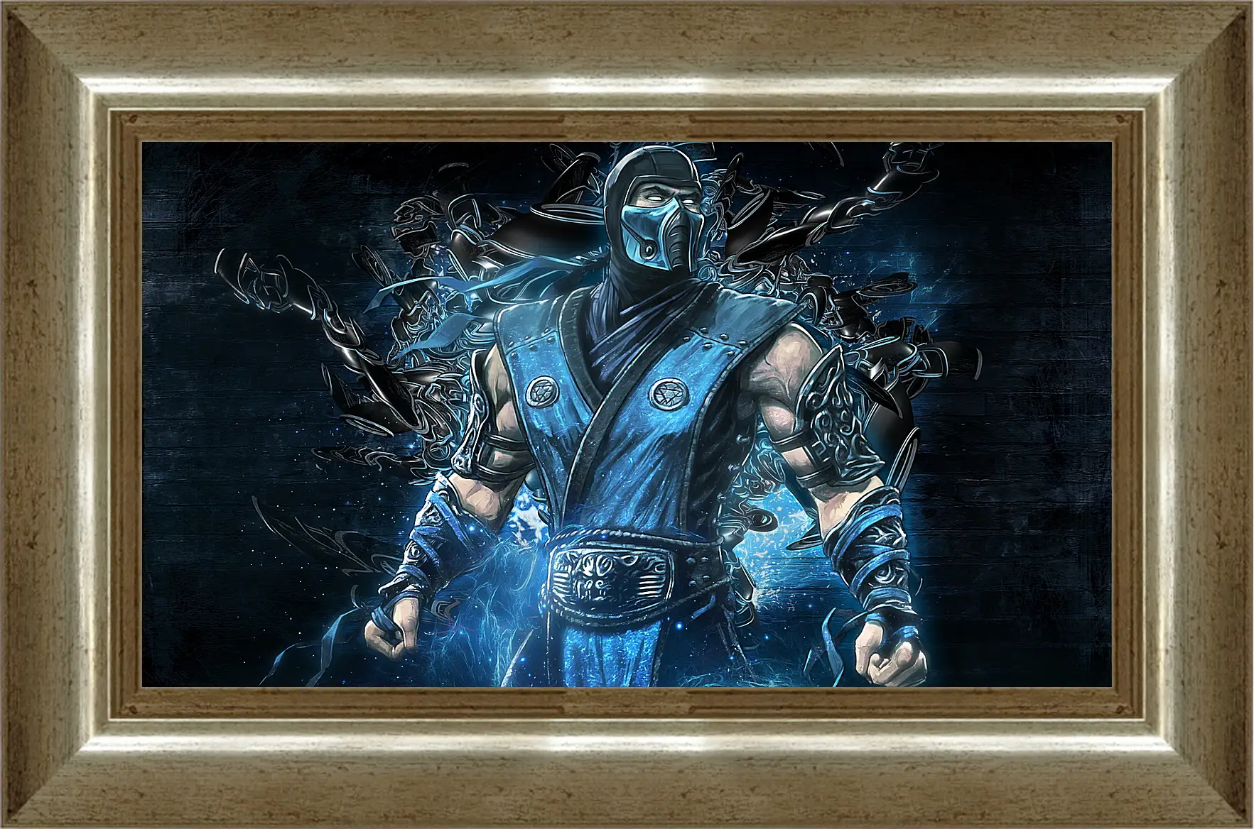 Картина в раме - mortal kombat, sub zero, art