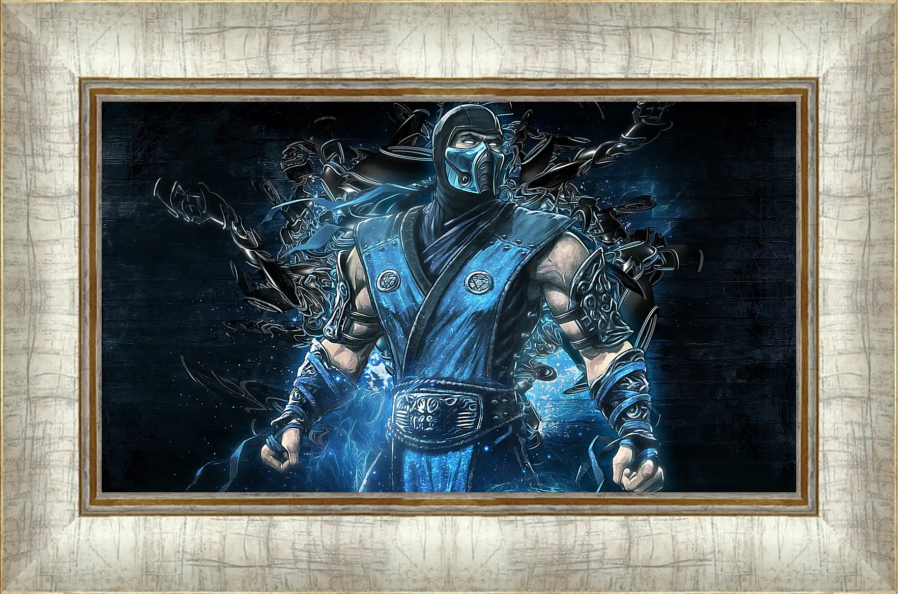 Картина в раме - mortal kombat, sub zero, art