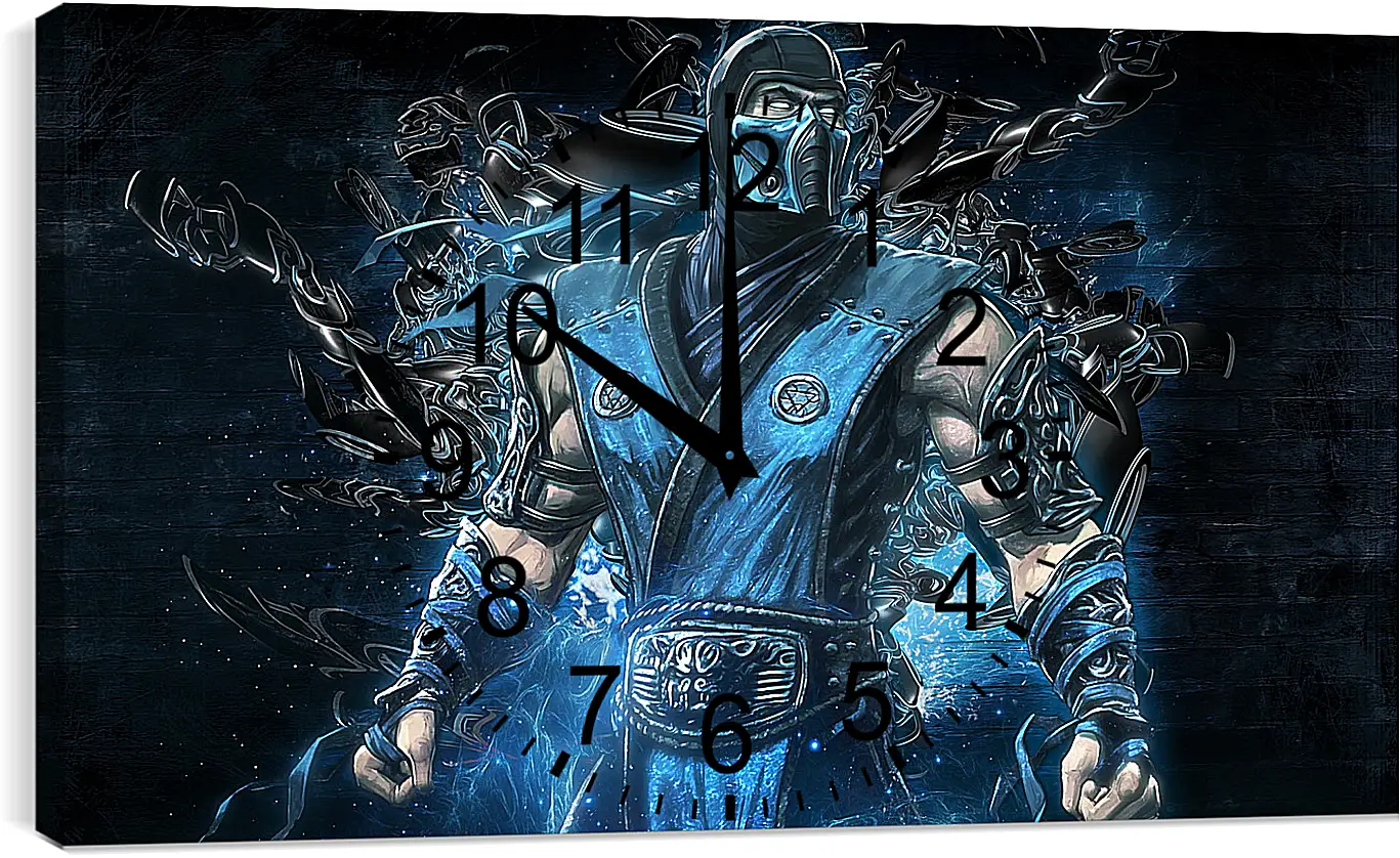 Часы картина - mortal kombat, sub zero, art