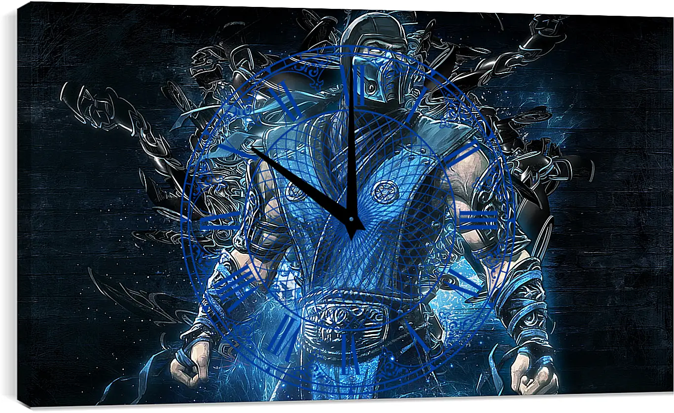 Часы картина - mortal kombat, sub zero, art