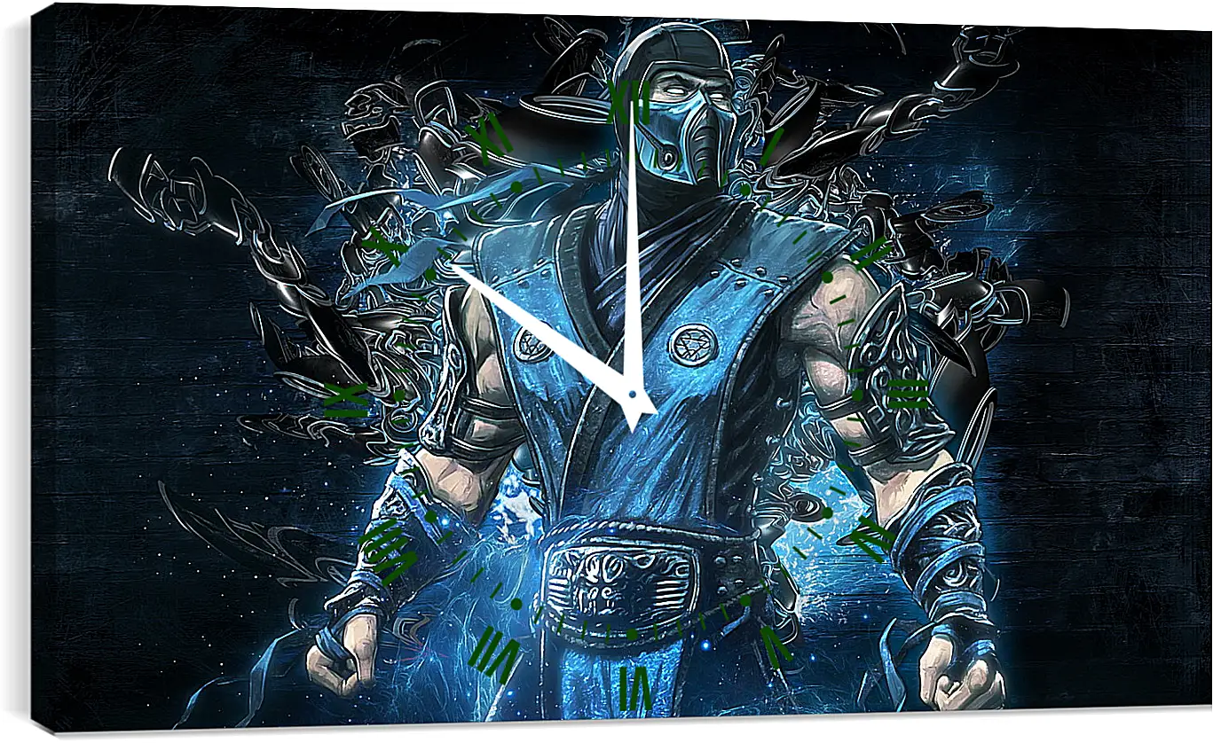 Часы картина - mortal kombat, sub zero, art