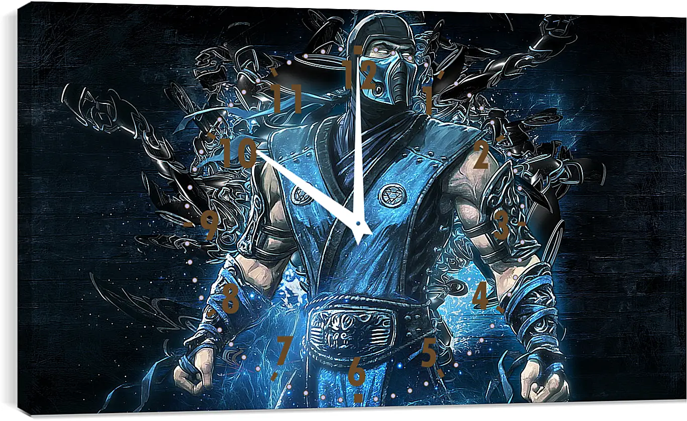 Часы картина - mortal kombat, sub zero, art