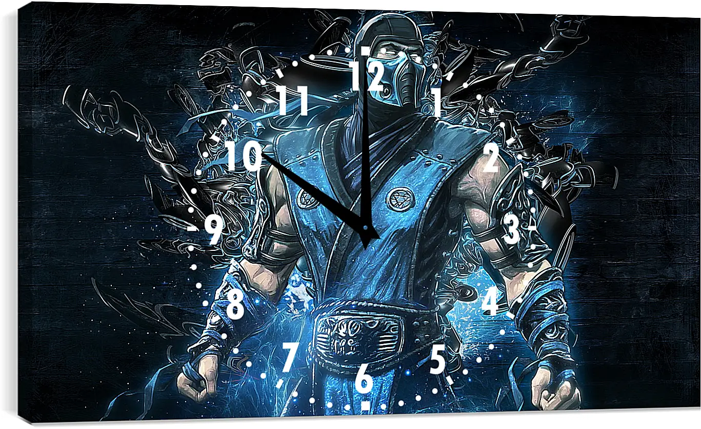 Часы картина - mortal kombat, sub zero, art