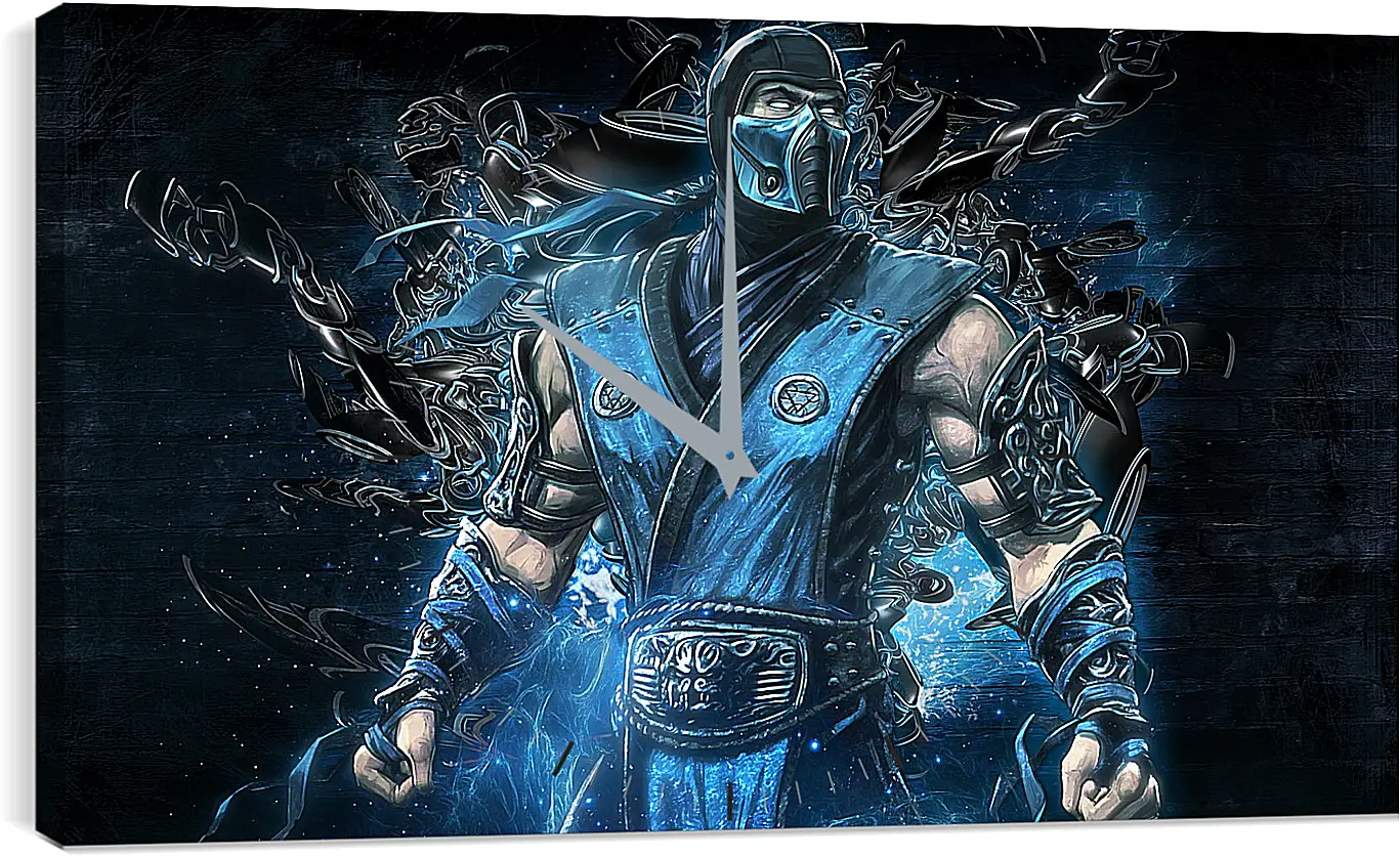 Часы картина - mortal kombat, sub zero, art