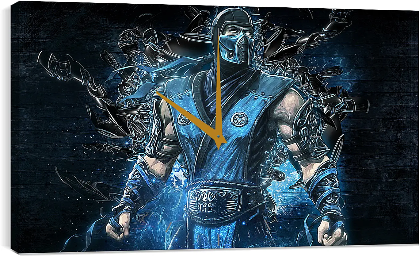 Часы картина - mortal kombat, sub zero, art