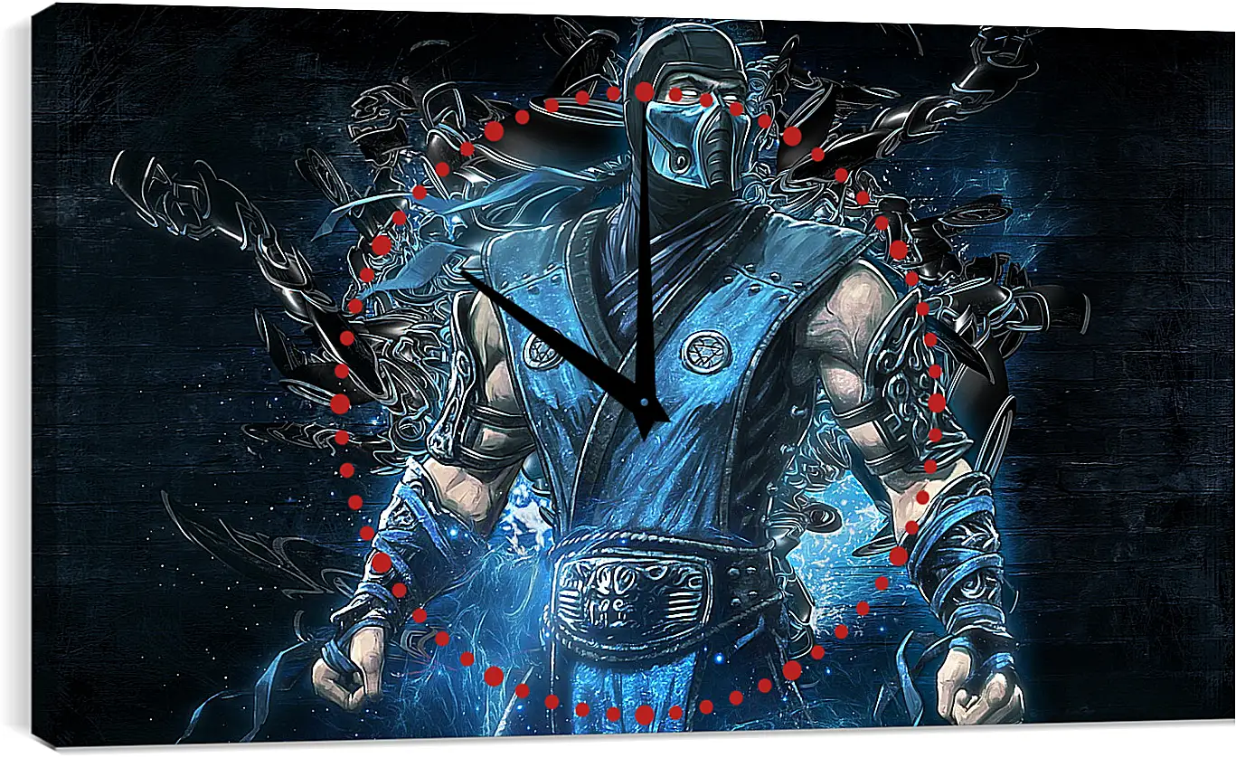 Часы картина - mortal kombat, sub zero, art