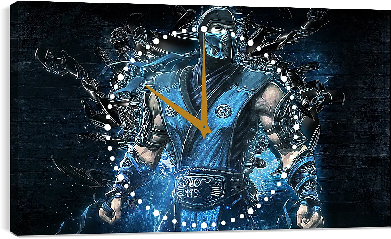 Часы картина - mortal kombat, sub zero, art