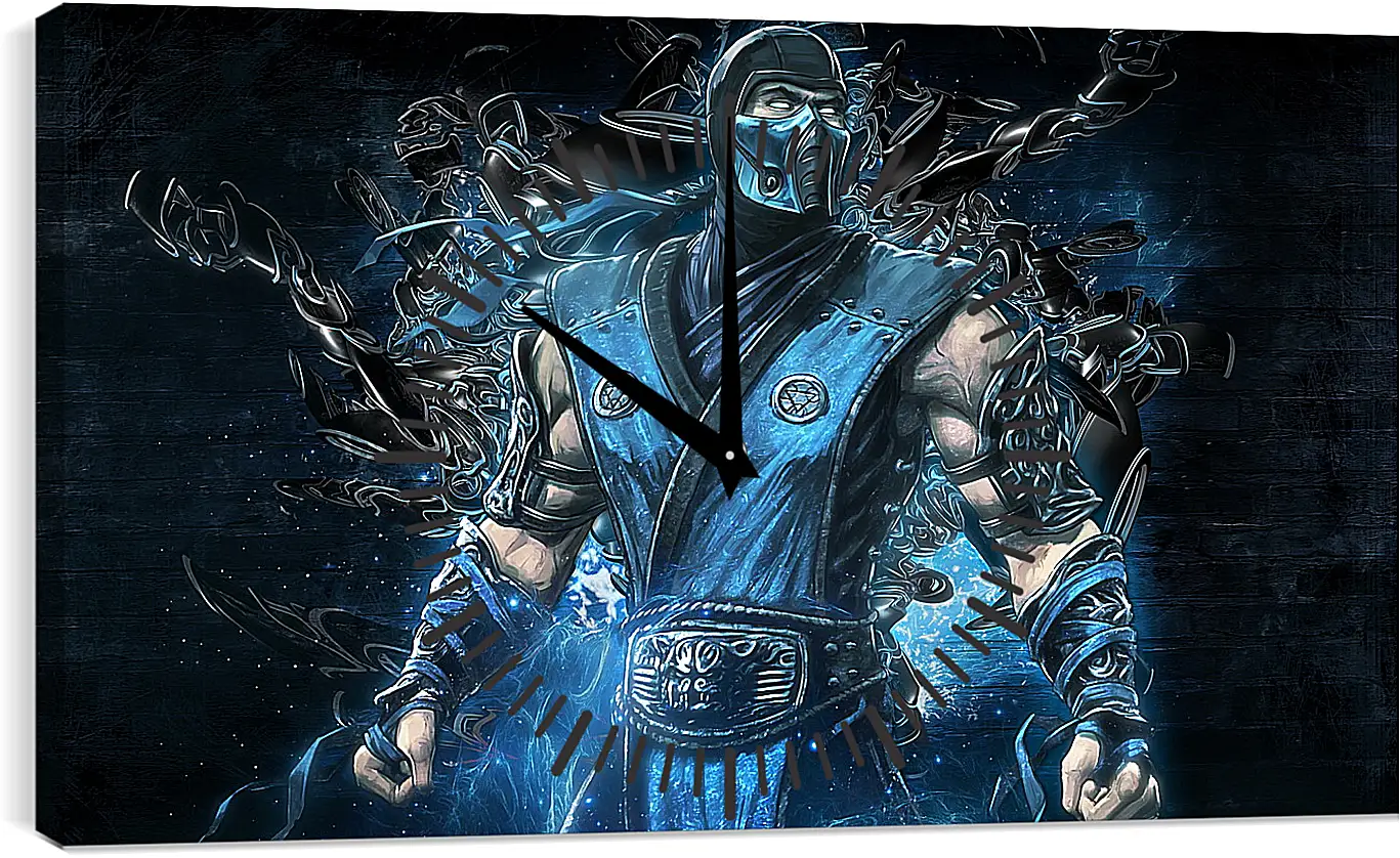 Часы картина - mortal kombat, sub zero, art