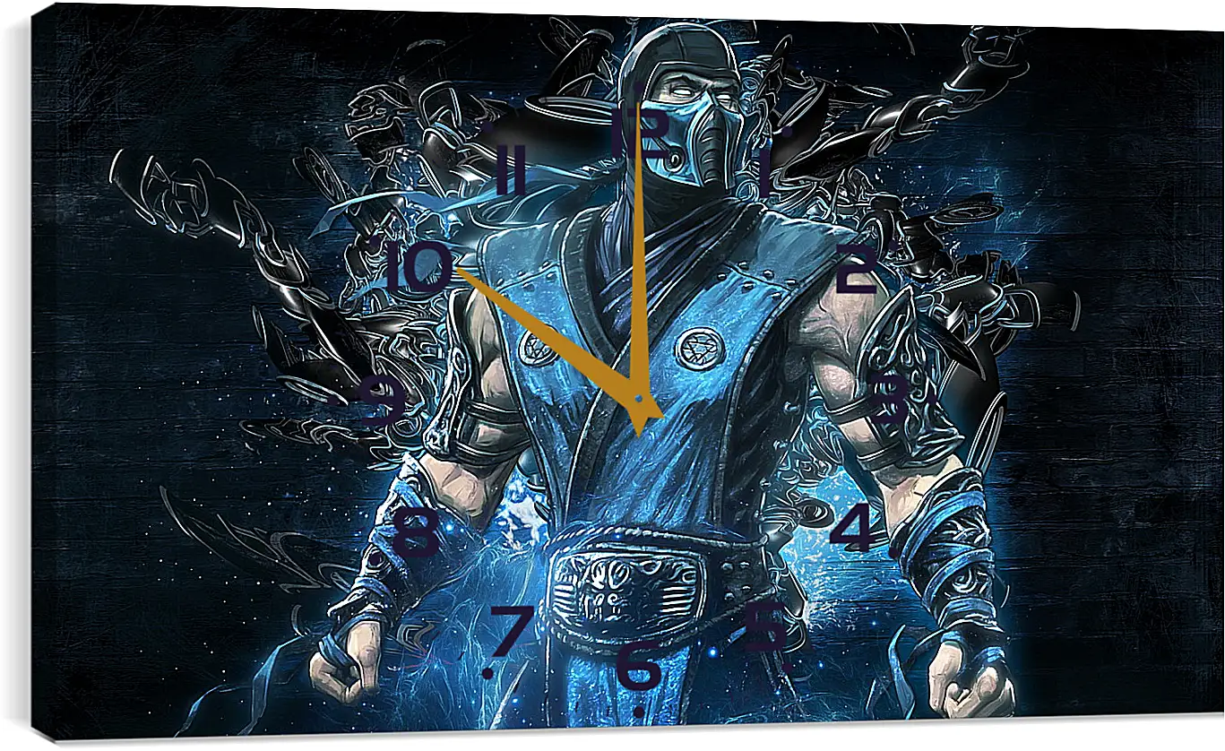 Часы картина - mortal kombat, sub zero, art