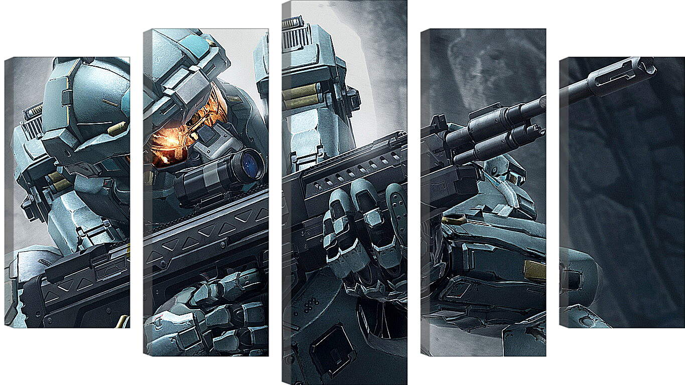 Модульная картина - halo 5, soldiers, weapons
