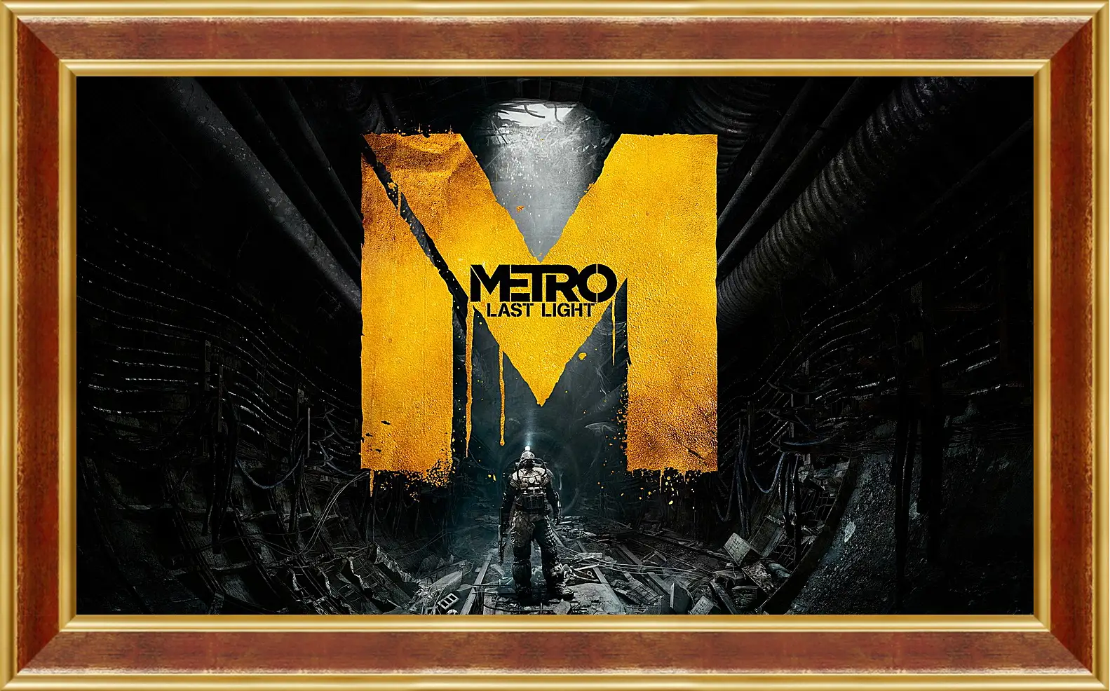 Картина в раме - metro last light, game, sign
