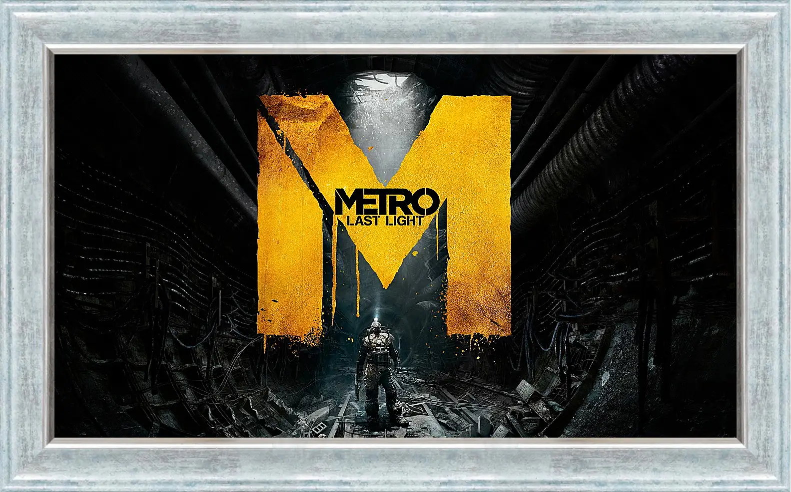 Картина в раме - metro last light, game, sign
