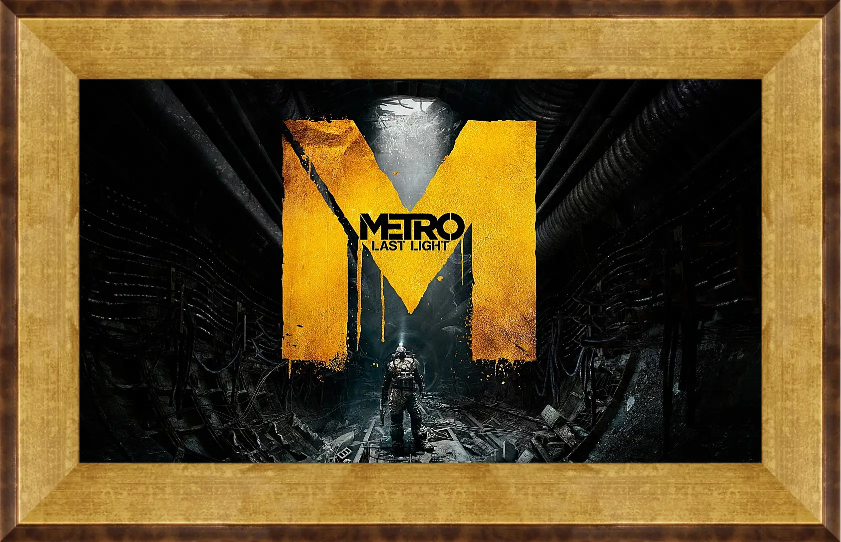 Картина в раме - metro last light, game, sign
