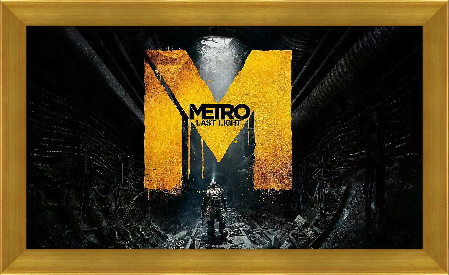 Картина в раме - metro last light, game, sign
