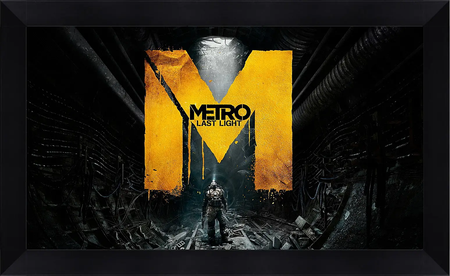 Картина в раме - metro last light, game, sign
