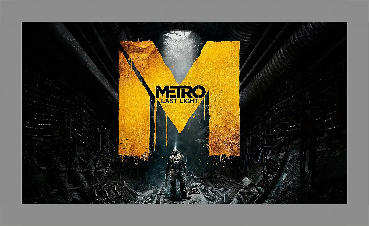 Картина в раме - metro last light, game, sign
