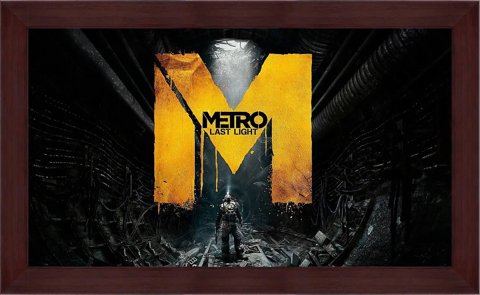 Картина в раме - metro last light, game, sign
