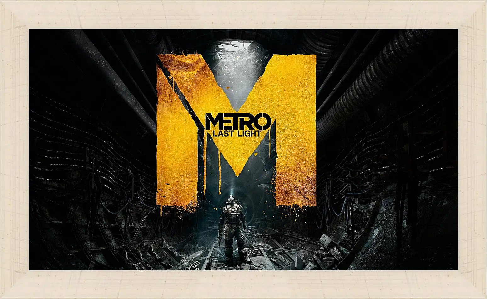 Картина в раме - metro last light, game, sign
