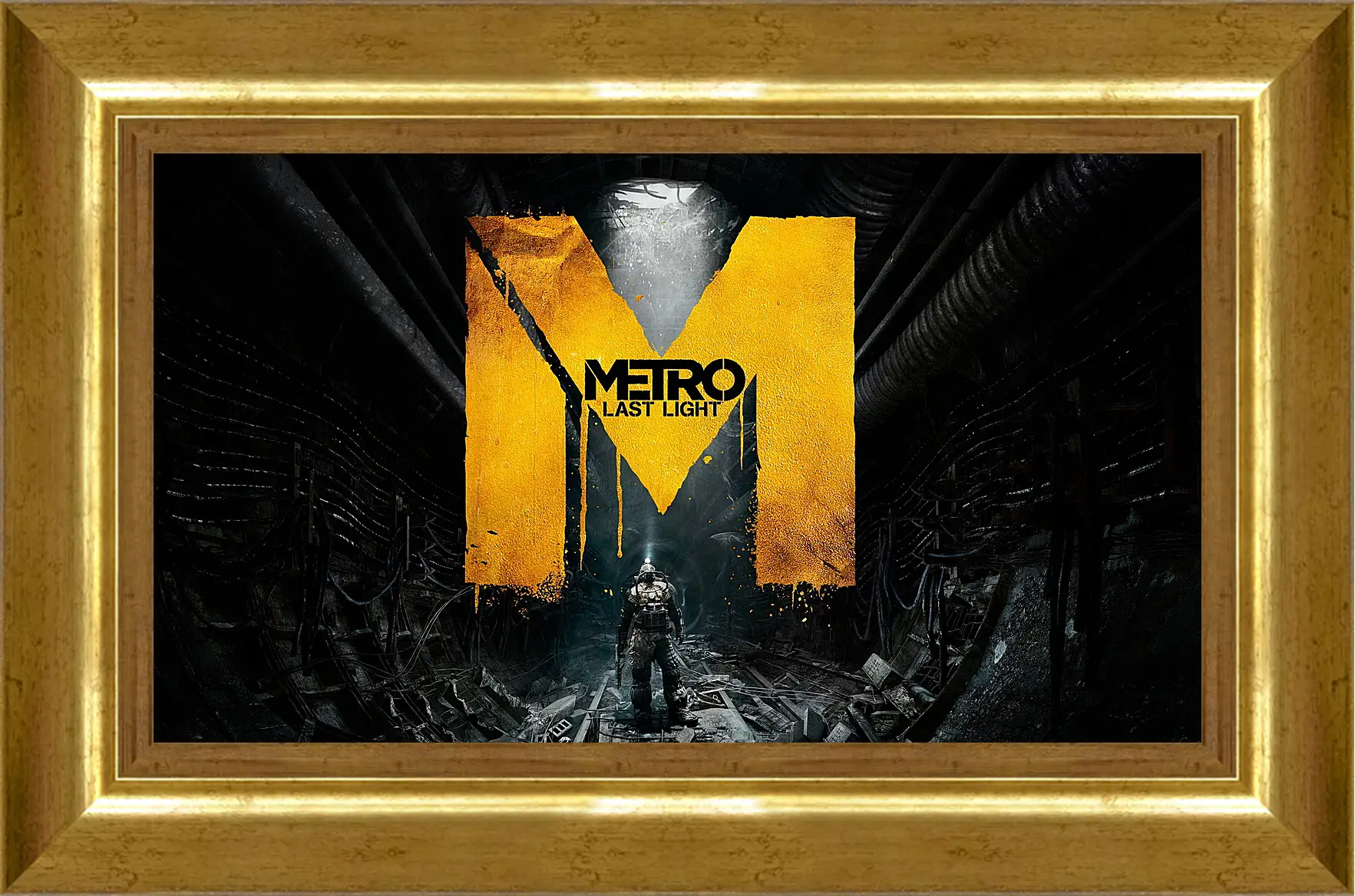 Картина в раме - metro last light, game, sign
