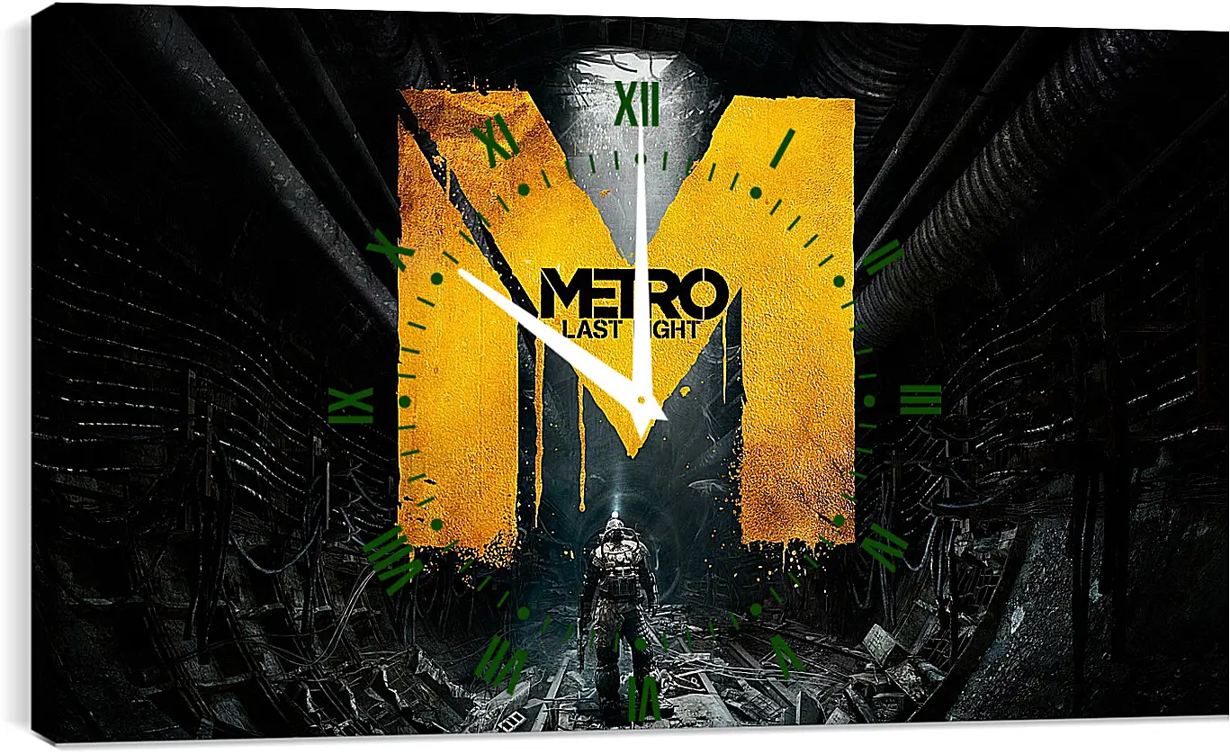 Часы картина - metro last light, game, sign
