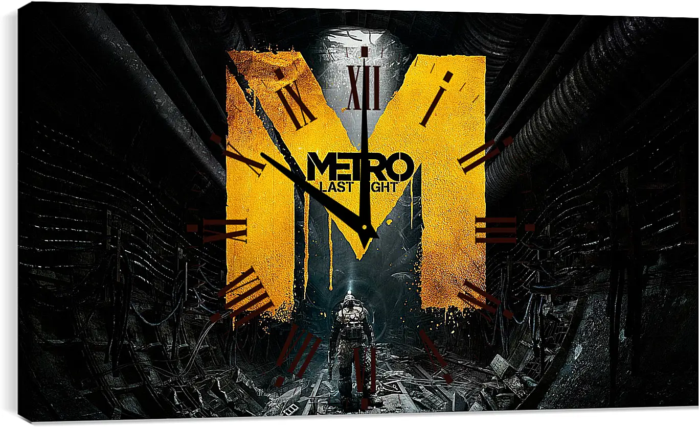 Часы картина - metro last light, game, sign
