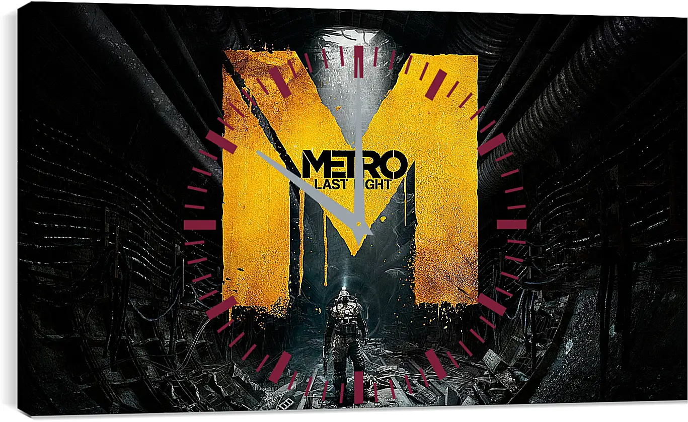 Часы картина - metro last light, game, sign
