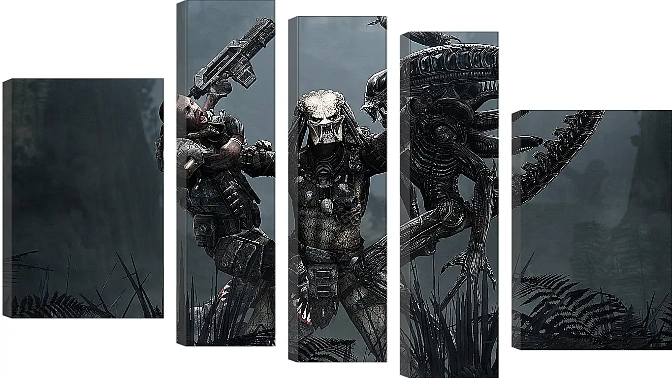 Модульная картина - aliens, predator, art
