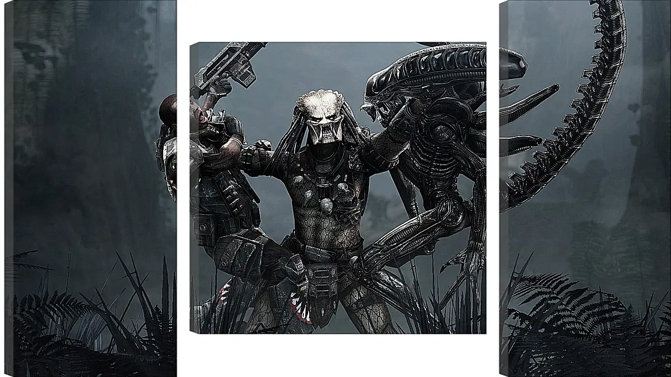 Модульная картина - aliens, predator, art
