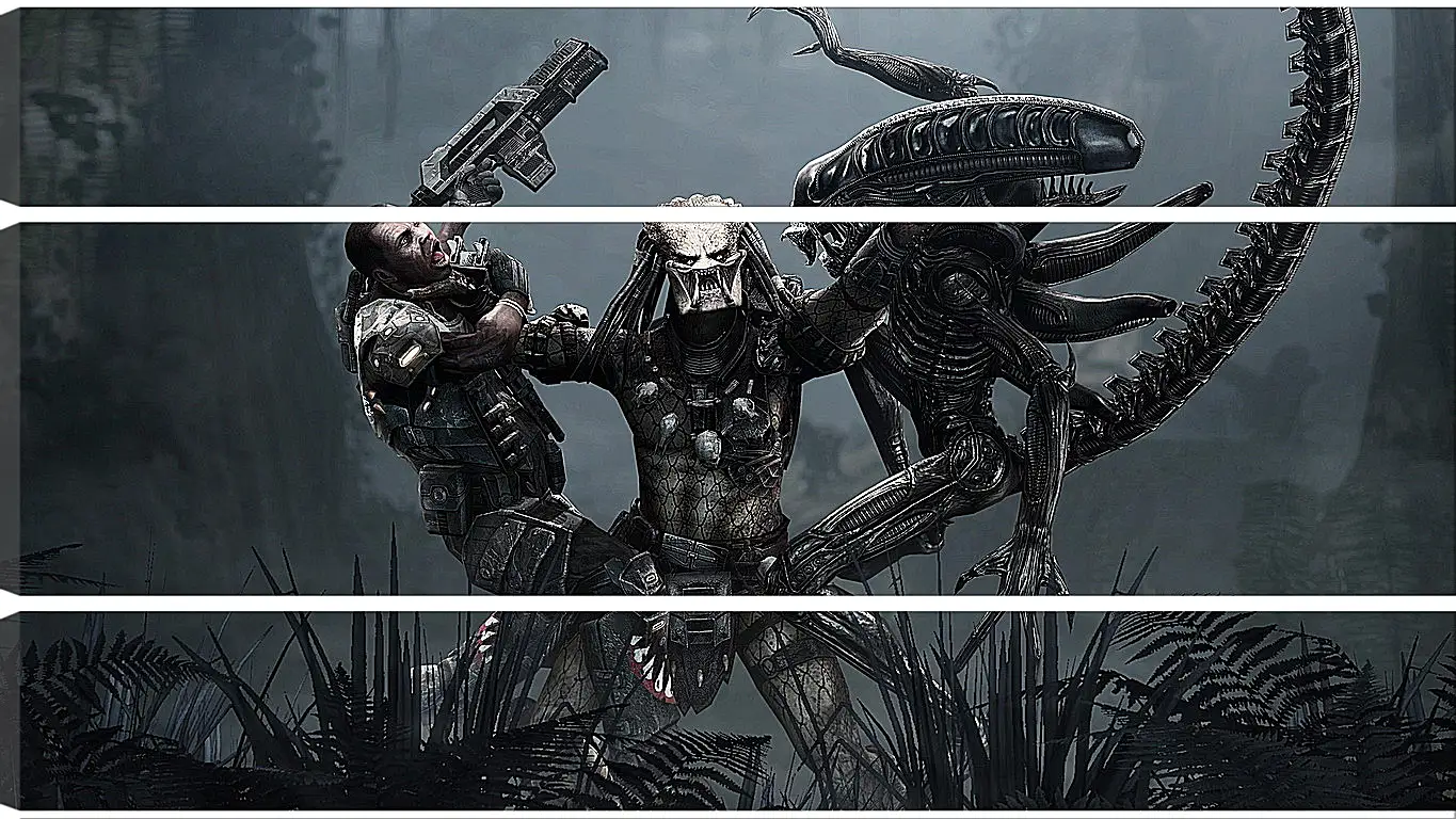 Модульная картина - aliens, predator, art
