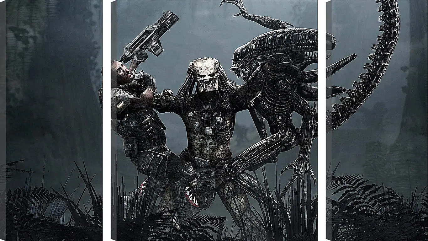 Модульная картина - aliens, predator, art
