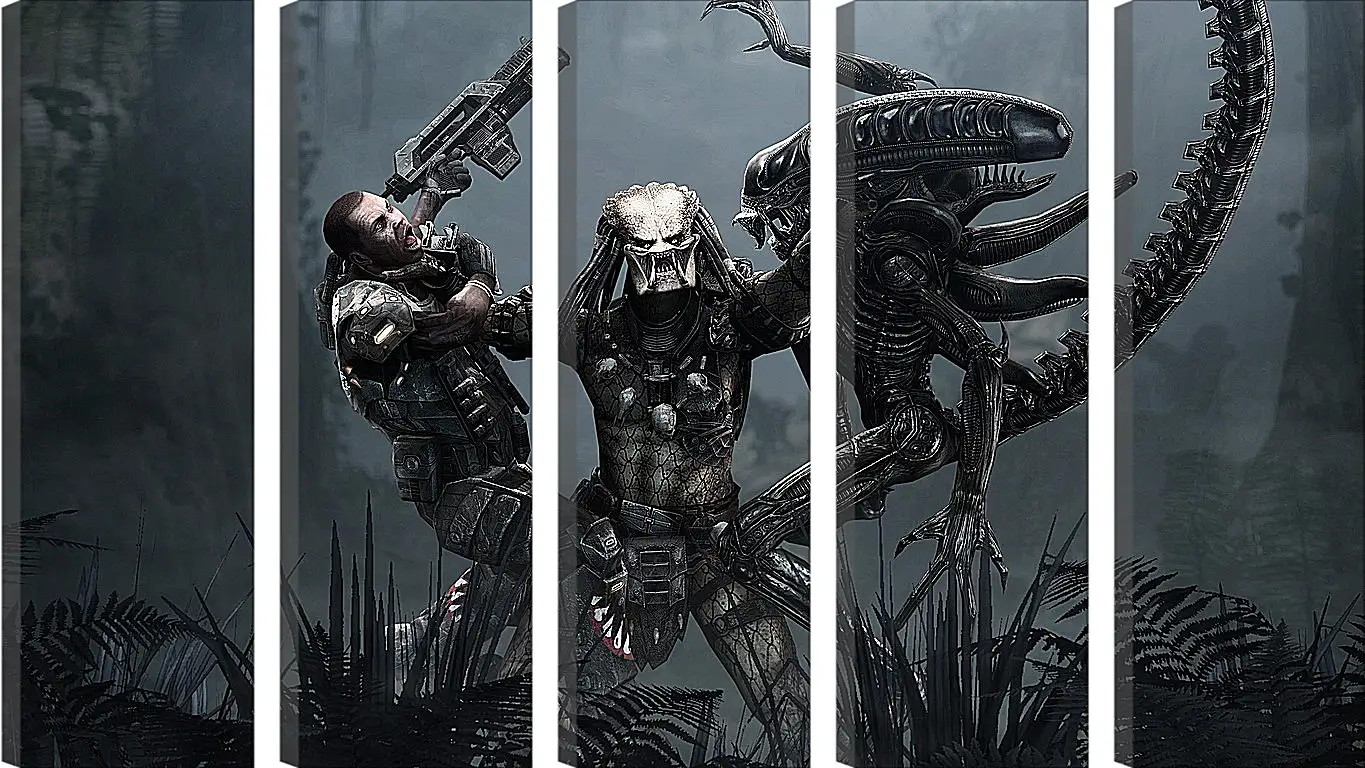 Модульная картина - aliens, predator, art
