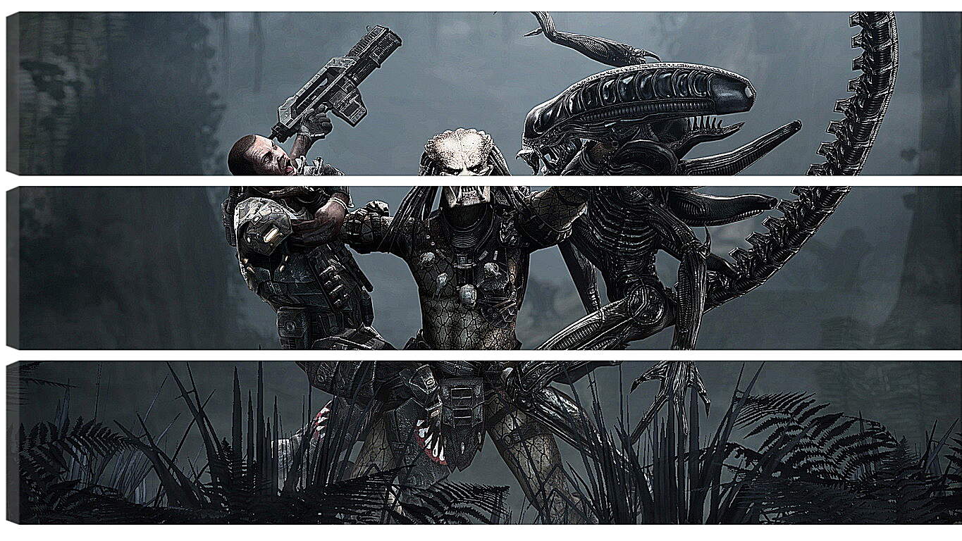 Модульная картина - aliens, predator, art
