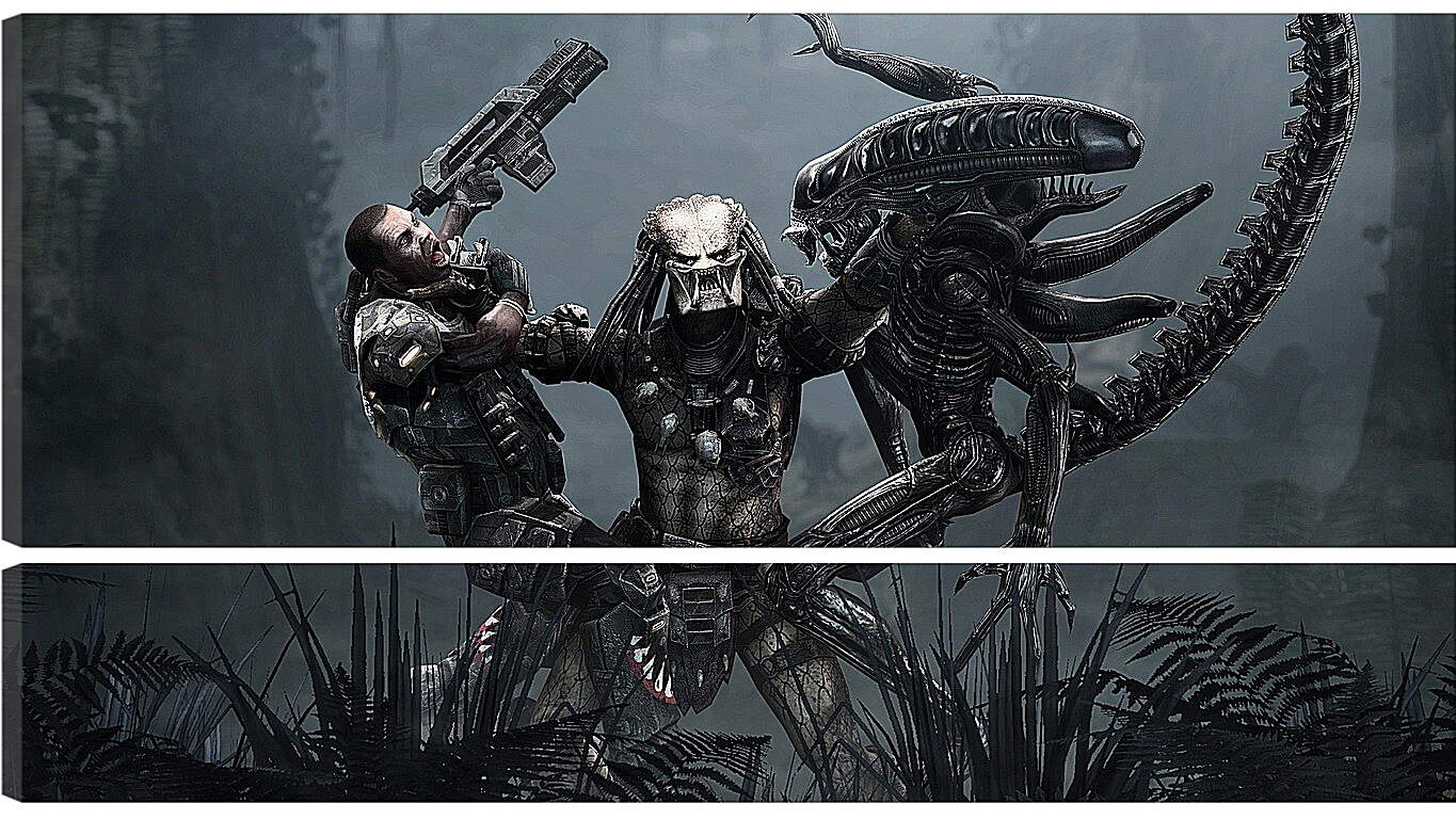 Модульная картина - aliens, predator, art
