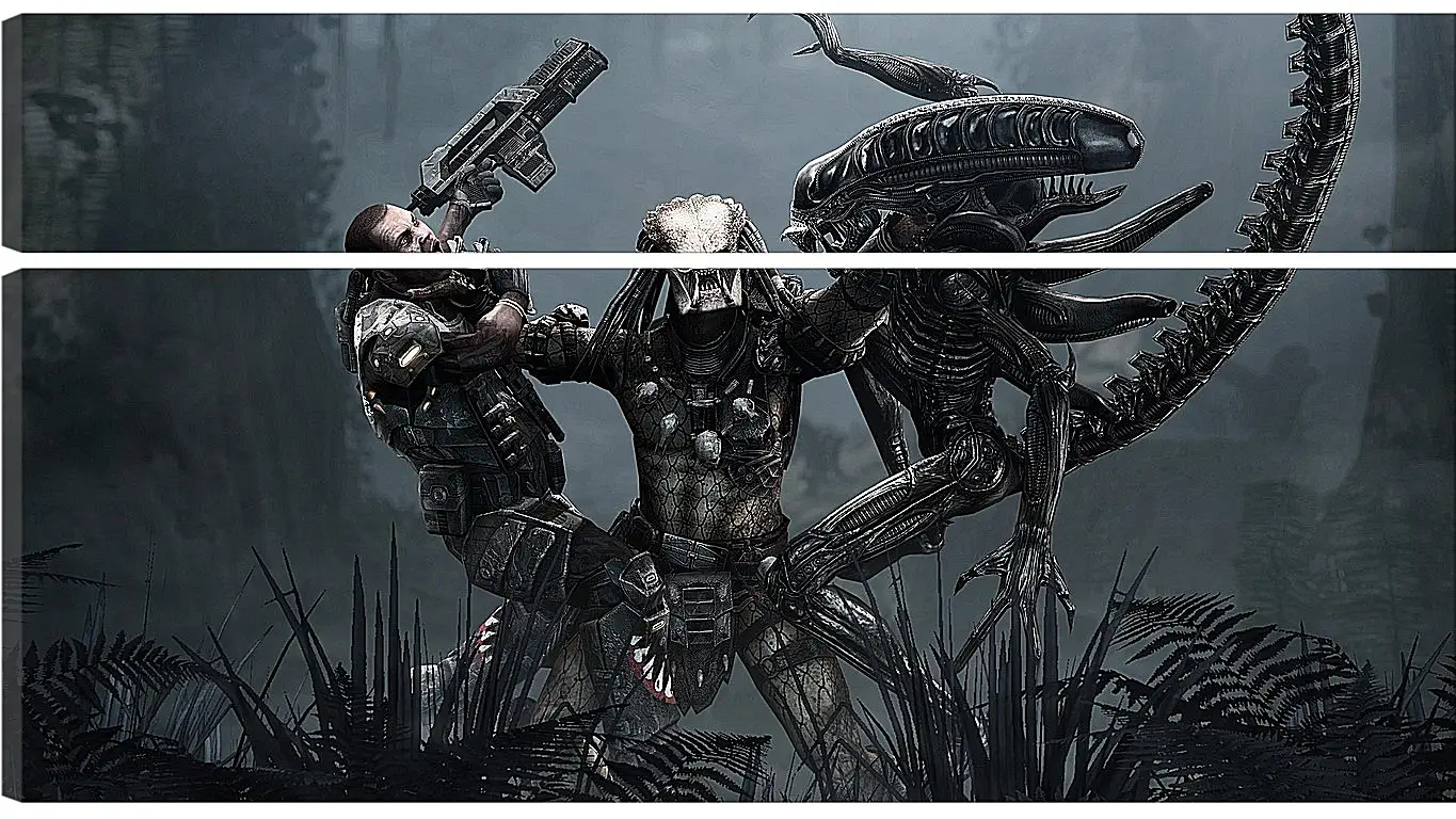 Модульная картина - aliens, predator, art
