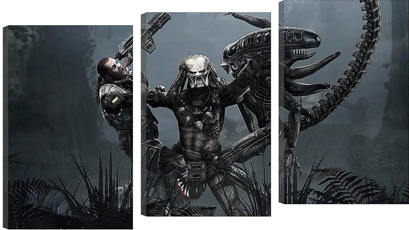 Модульная картина - aliens, predator, art
