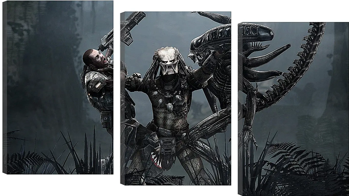 Модульная картина - aliens, predator, art
