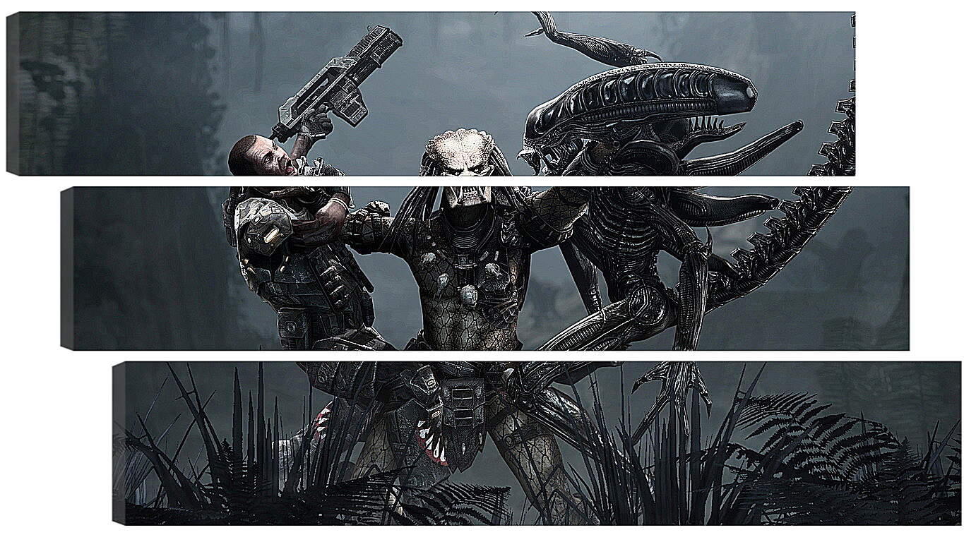 Модульная картина - aliens, predator, art
