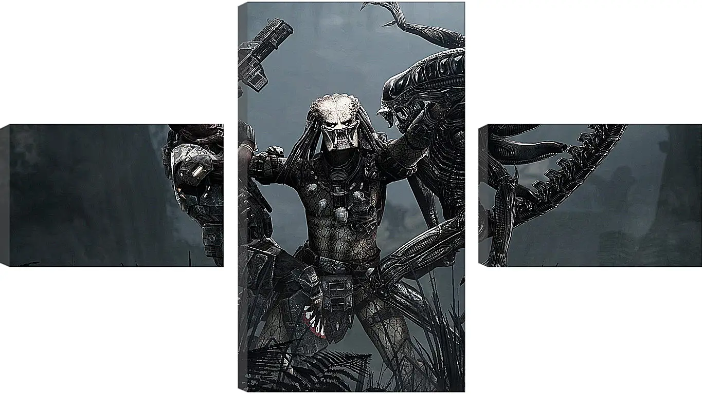 Модульная картина - aliens, predator, art
