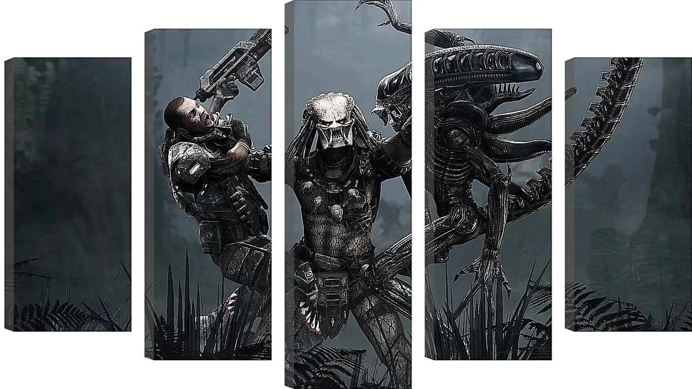 Модульная картина - aliens, predator, art
