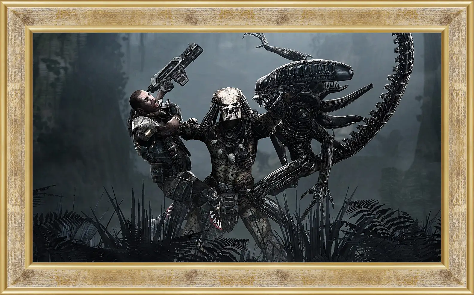 Картина в раме - aliens, predator, art
