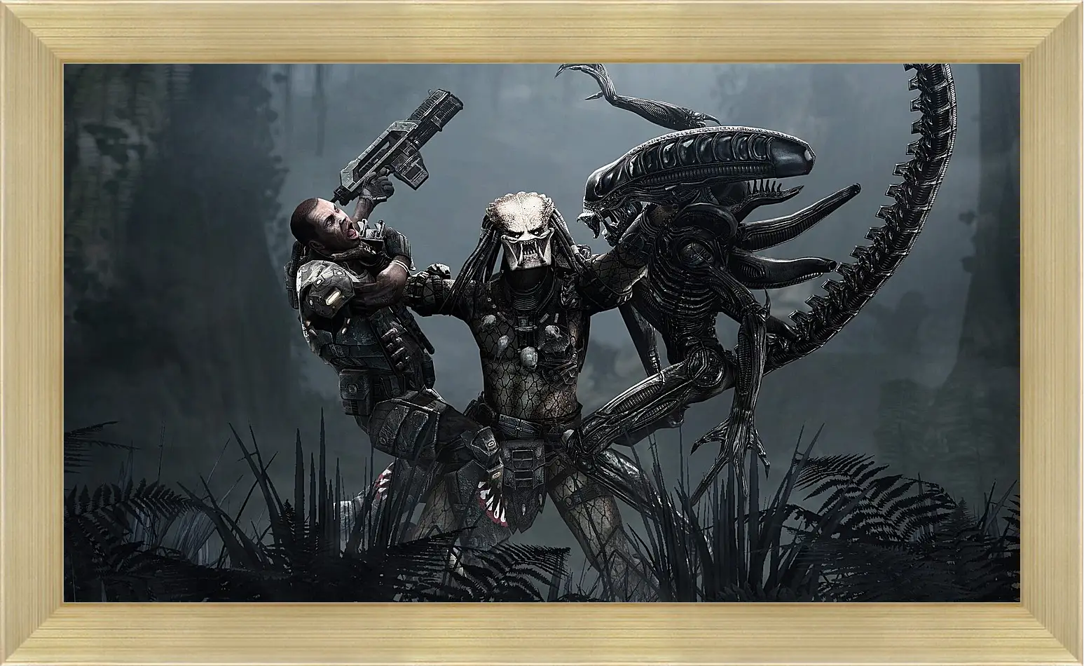 Картина в раме - aliens, predator, art
