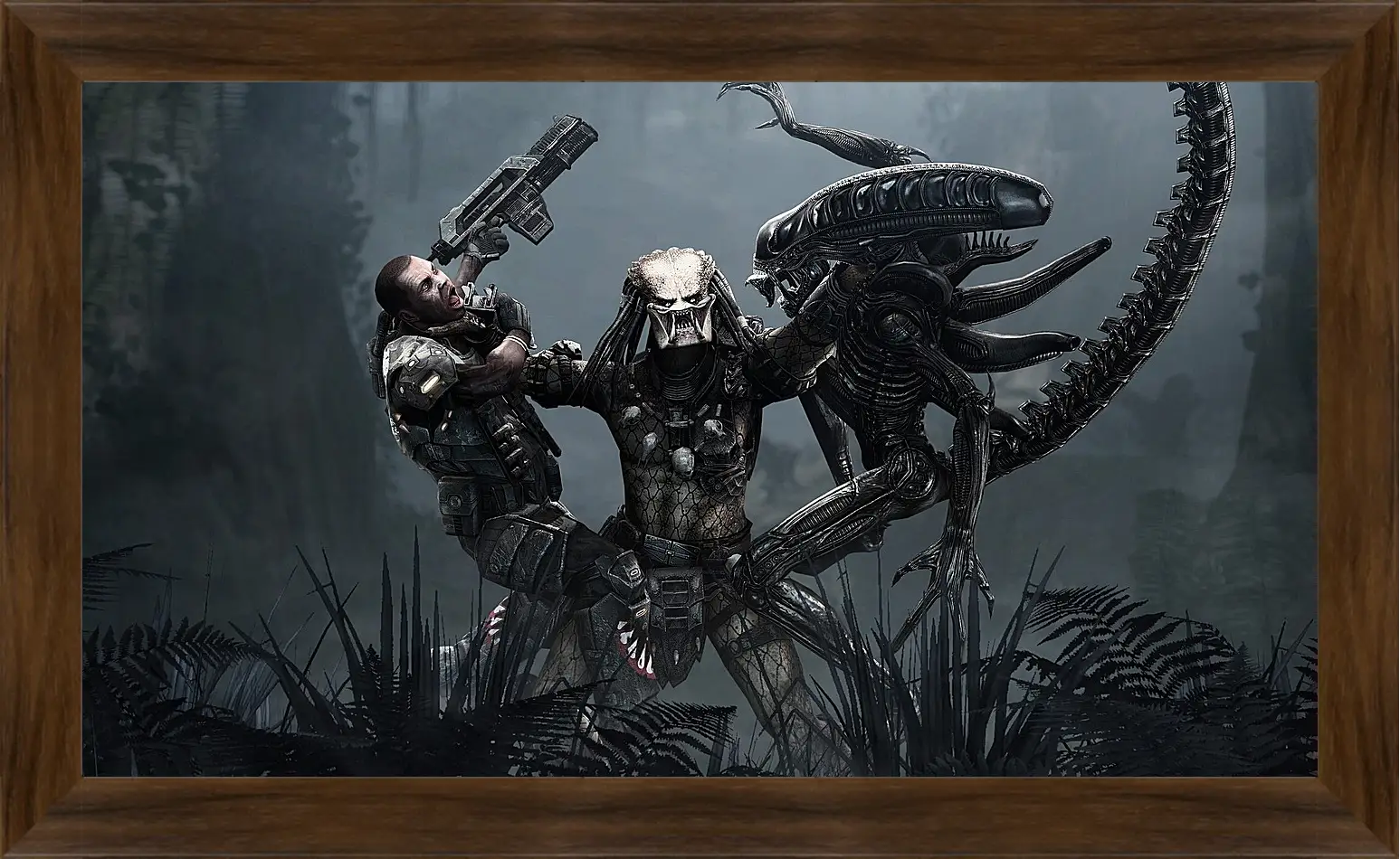 Картина в раме - aliens, predator, art
