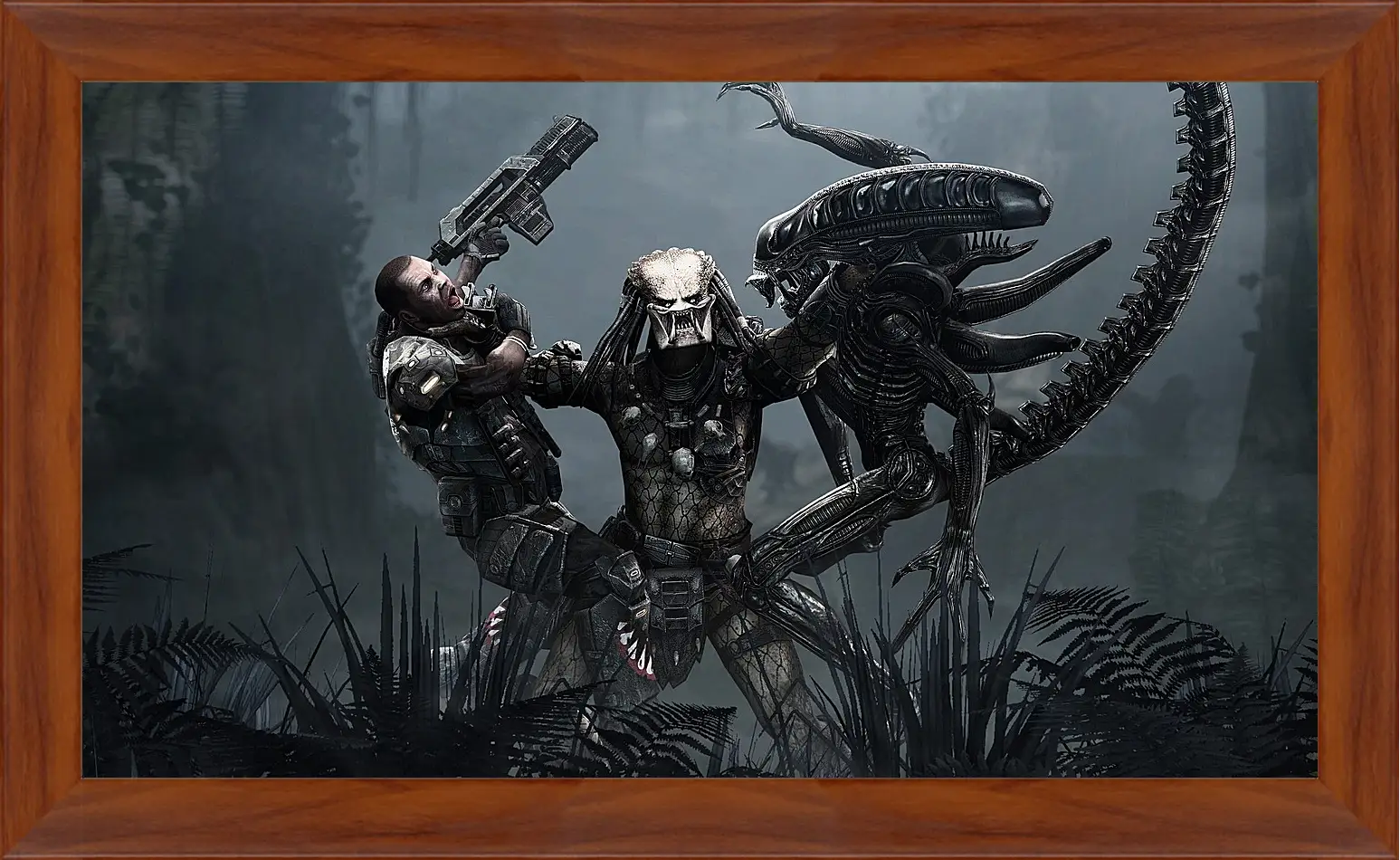 Картина в раме - aliens, predator, art
