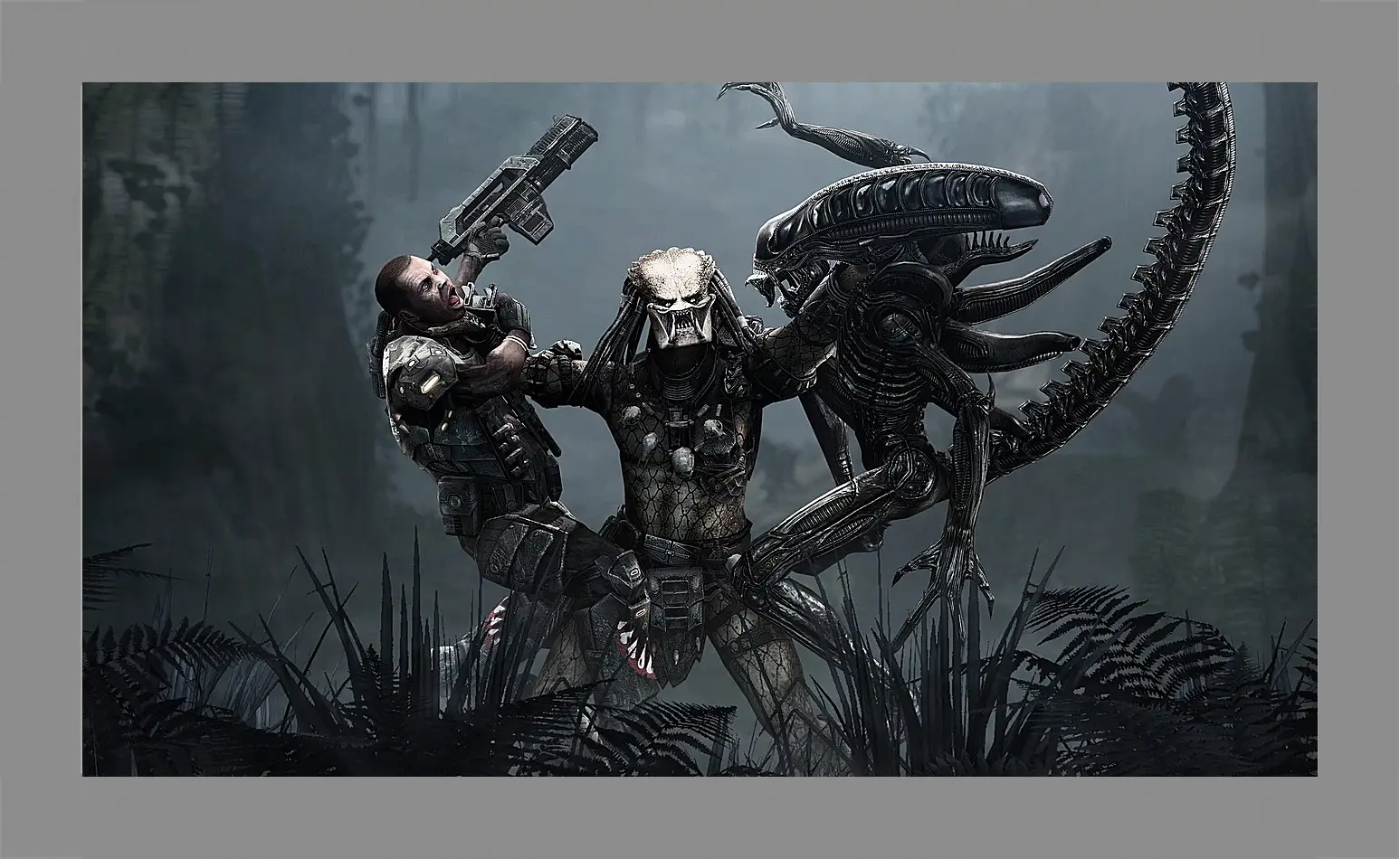 Картина в раме - aliens, predator, art
