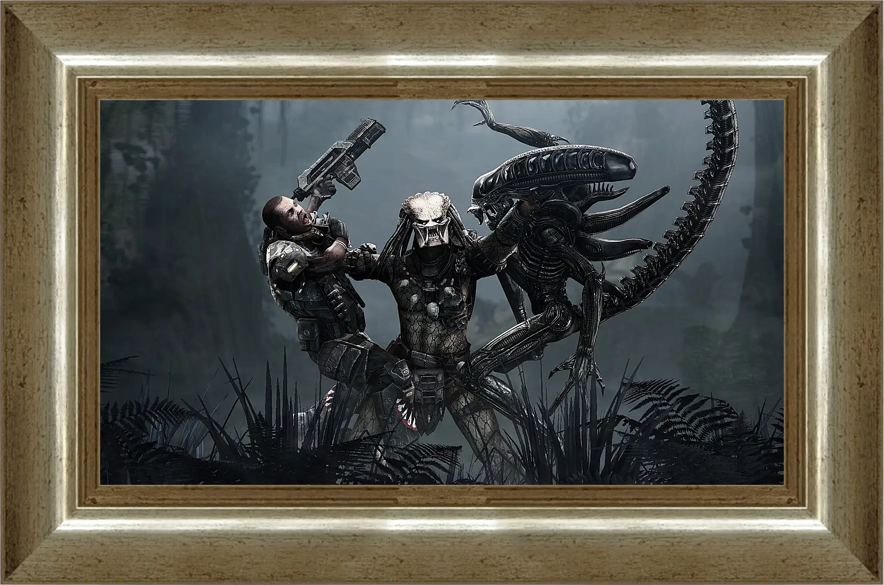 Картина в раме - aliens, predator, art
